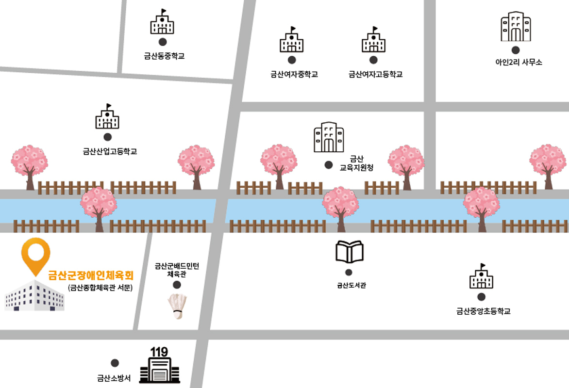 금산군장애인체육회 오시는 길
